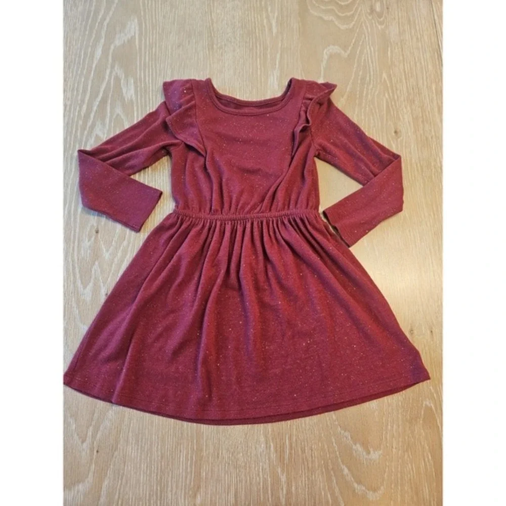Cat and jack toddler girl red sparkle dress 5t
